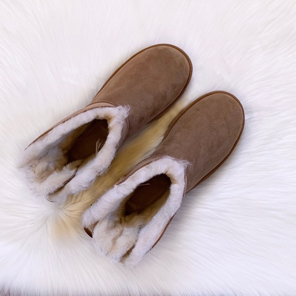 UGG Classic Double Bow Mini Chestnut Boots - Picture 3 of 7